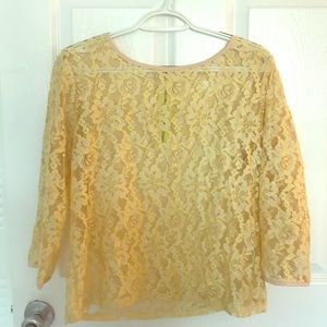 Lily White yellow floral shirt